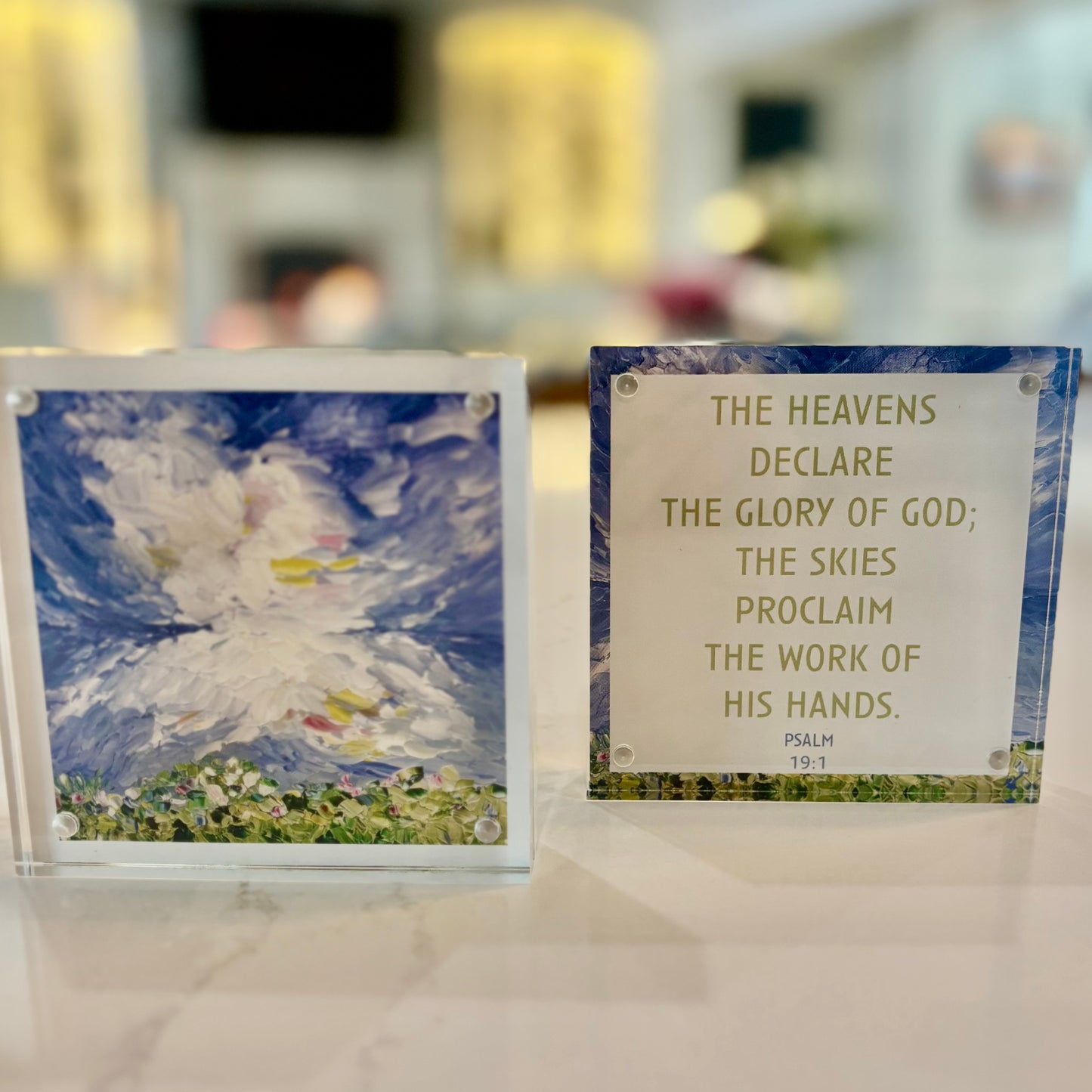 4x4 Acrylic Scripture Block-Psalm 19:1