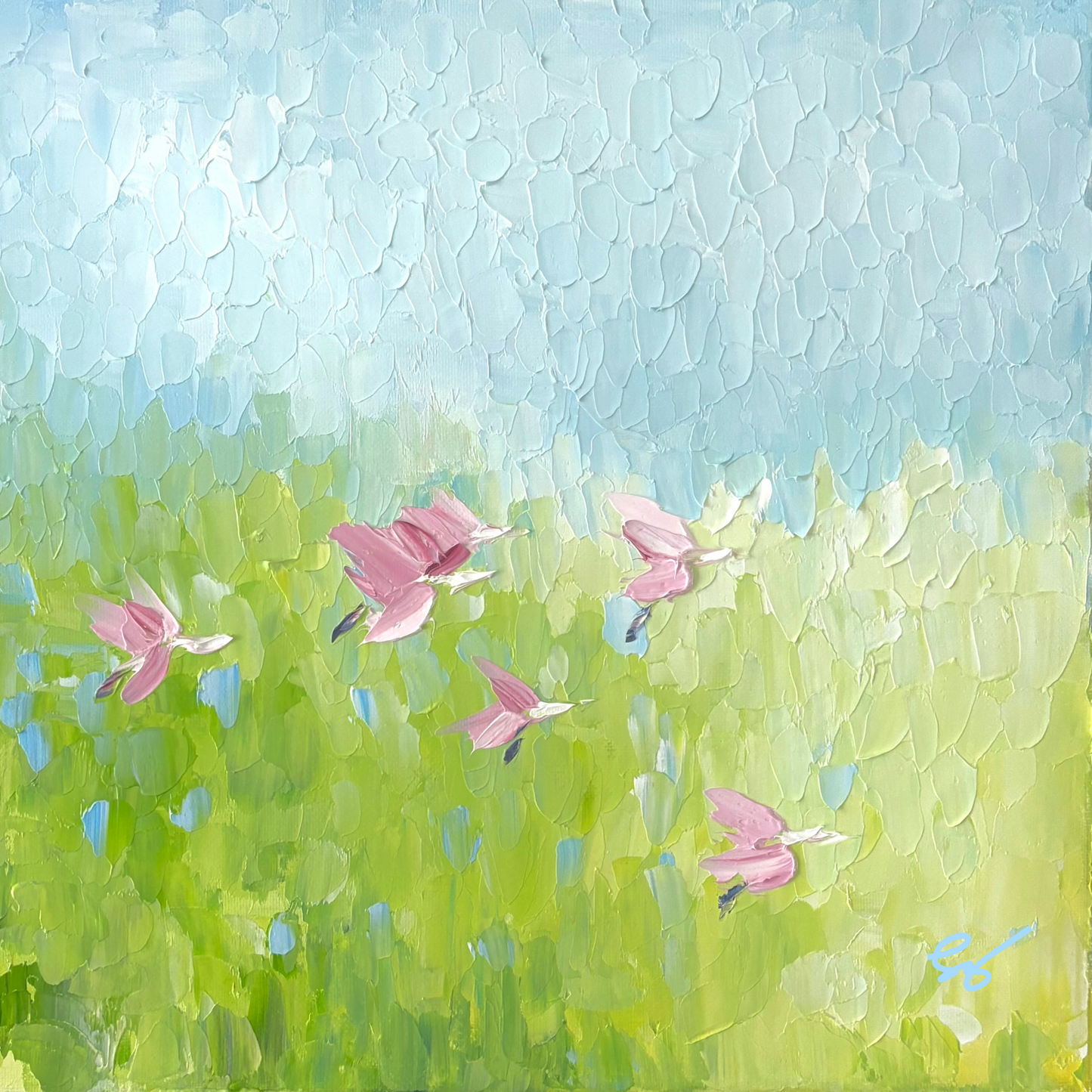 Spoonbills soaring into Summer 12 x 12
