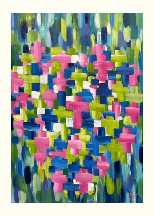 Because He First Loved Us 30 x 40 Acrylic